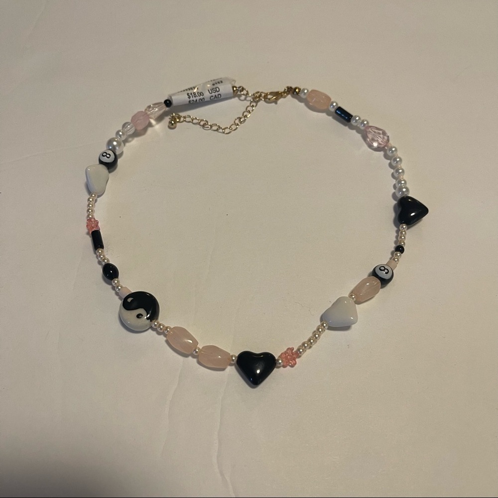 Urban Outfitters Necklace Charms Daria Yin Yang Pool Hearts New With Tags - Picture 6 of 8